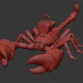 Characterized Pink Scorpion with Green Straps on Claws Basket on Back and Cup on Tail