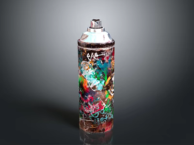 Colorful Graffiti Spray Can With Artistic Design And Vibrant Patterns 3d model