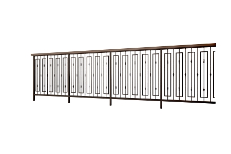 Modern wrought iron railings 3d model