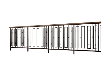 Modern wrought iron railings 3d model