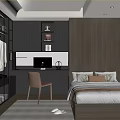 Modern Tatami Bedroom Interior Design With Tatami Bed Desk Chair And Storage Cabinets