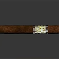 Single Brown Cigar With Yellow Band And Surface Texture For Daily Use