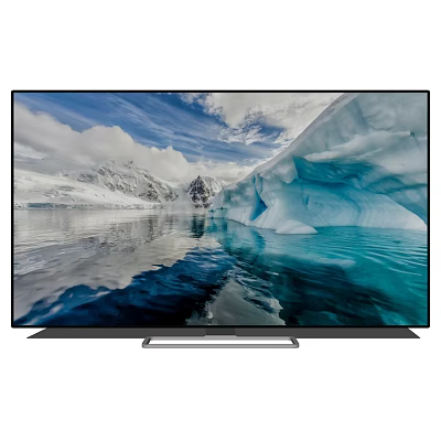 Modern Television With High Definition Display Showing Stunning Glacier Landscape And Clear Water Reflection 3d model