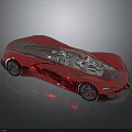 Pink Futuristic Sports Car With Sleek Body Transparent Roof And Black Wheels