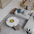 Modern Duplex Living Room Interior Design With Large Windows And Greenery