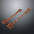 Artisan Crafted Wooden Spoons With Twisted Handles For Kitchen Use And Decor