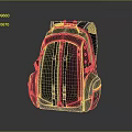 Durable Practical Black Backpack With Red Accents Multiple Pockets And Zippers