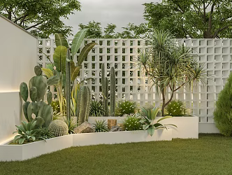 Modern plant net red plant leisure garden 3d model