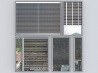 blinds curtain zipper door blinds venetian blinds bamboo curtain 3d model