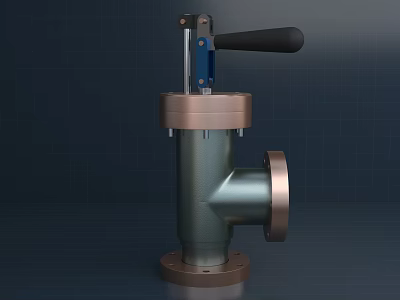 Industrial LOFT manual spring pressure valve 3d model