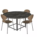 Modern Dining Table and Chair Combination Round Dining Table and Chair Combination Casual Table and Chair 3d model