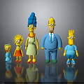 Simpsons Family Characters Standing Together With Different Colorful Outfits As Collectible Figures