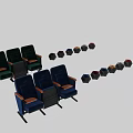 Blue Leisure Chairs With Wooden Armrests Row Design And Colour Options