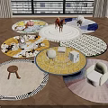 Round Rugs With Various Colorful Patterns And Modern Designs For Home Interior Decor