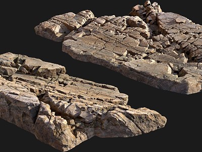 Stone Rock Moss Riverside Mountain Pebbles Shale Mountain Big Mountain 3d model