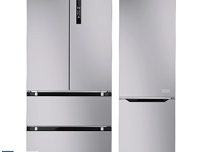 Stylish Modern Kitchen Refrigerators With Silver Finish Double Door And Multi Door Designs 3d model