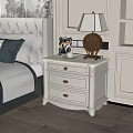 European-style bedside table 3d model