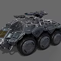 Tactical Armored Vehicle With UN Logo Multiple Wheels And Top Mounted Weapon