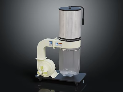 Industrial Electronic Vacuum Cleaner With Transparent Dust Container Top Filter And Wheeled Base 3d model