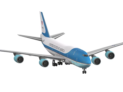 China Southern Airlines Blue And White Wide Body Passenger Airplane With Four Engines 3d model