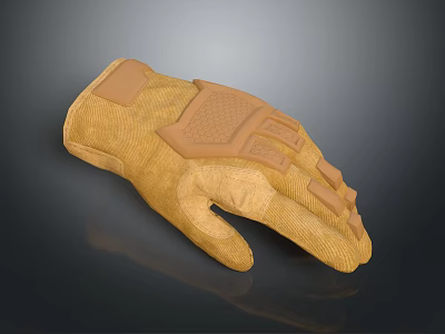 Brown Fabric Work Glove With Textured Palm For Durable Practical Use 3d model