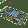 Industrial Factory Complex Featuring Multiple Buildings Green Landscaping And Parking Facilities