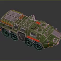 Green Six Wheeled Military Armored Vehicle With Roof Equipment And Ventilation Grilles