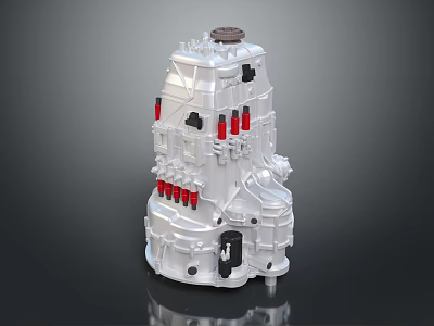 High Quality Precision Engineered Automotive Transmission Component With Red Connectors 3d model