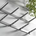 Transparent Glass Canopy With Metal Frame For Modern Outdoor Garden Sun Protection