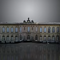 Historic Classical Building Scenery With Symmetrical Facade And Reflective Water Surface