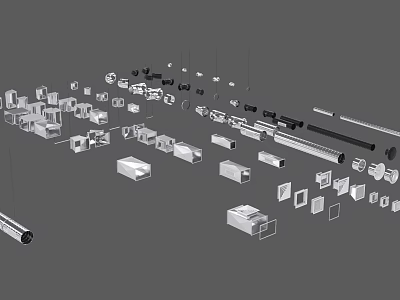 Various Types Of Plumbing Pipes And Fittings With Different Sizes And Components Collection 3d model