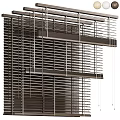 Metallic Window Blinds With Adjustable Blades For Modern Home Decoration 3d model