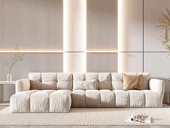 Modern corner sofa multiplayer sofa 3d model