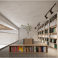 modern library 3d model