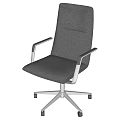Gray Fabric Office Chair With Ergonomic Backrest Adjustable Arms Swivel Metal Base Wheels