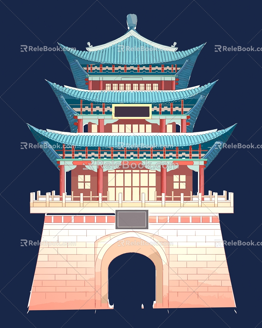 Architecture New Architecture National Tide Architecture Architecture Ancient Architecture Drum Tower Temple of Heaven Pagoda Zen Temple Buildings Temple 4 3d model