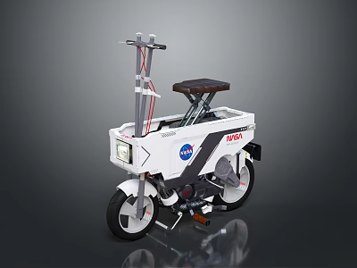 NASA Logo Themed Bicycle With Modern White Frame And Stylish Design 3d model