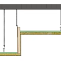 Suspended Ceiling Construction Structure With Support System And Insulation Layer 3d model