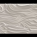White Wavy Textured Background Wall With 3D Modern Decor Design 3d model