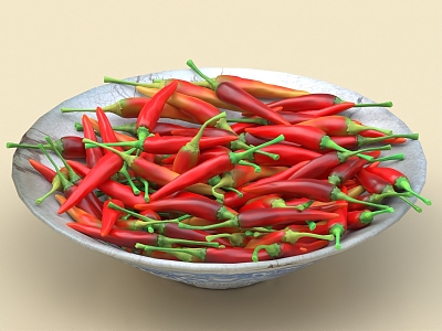 Pepper Small Rice Pepper Small Rice Spicy Pepper King Vegetable Food 3d model