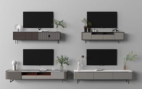 TV cabinet TV background cabinet 3d model