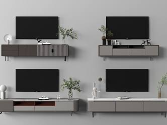 TV cabinet TV background cabinet 3d model