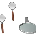 Useful Magnifying Glasses with Wooden and Metal Handles in Various Sizes