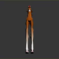 Low Poly Style Brown Pony with White Legs Red Mane Standing on Black Background Reflection