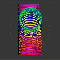 Colorful Spring Designed Modern Furniture With Curved And Cylindrical Structures On Reflective Surface