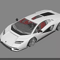 White Luxury Sports Car With Red Interior And Sleek Black Wheels Design
