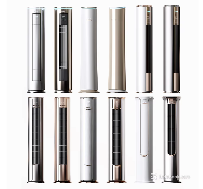 Modern Tower Air Conditioner Fans With Multiple Colors Vertical Design And Sleek Styling 3d model 