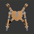 Orange Mechanical Multi Legged Game Movie Character With Metallic Joints And Claws