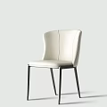 Modern White Leather Leisure Chair With Black Sleek Legs And Comfortable Design