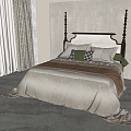 American Double Bed 3d model